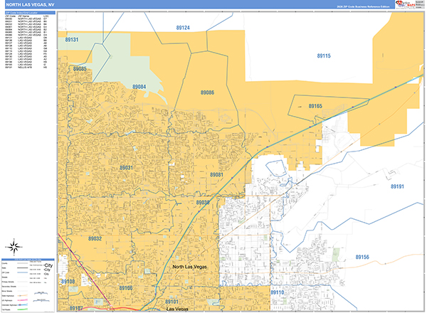 North Las Vegas, NV Wall Map